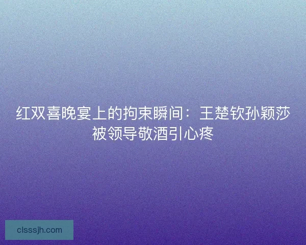 红双喜晚宴上的拘束瞬间：王楚钦孙颖莎被领导敬酒引心疼