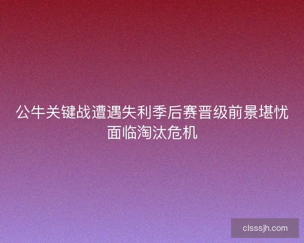 公牛关键战遭遇失利季后赛晋级前景堪忧面临淘汰危机